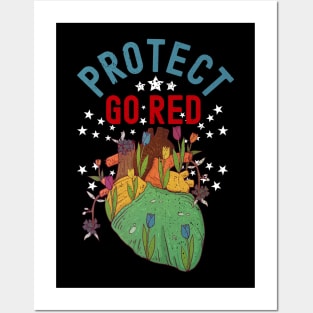 Go Red Health Heart Month Awareness Posters and Art